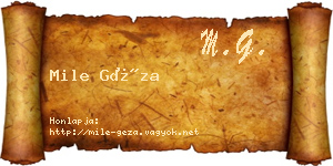 Mile Géza névjegykártya