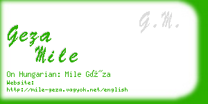 geza mile business card